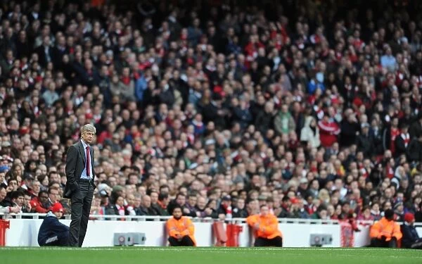 Arsenal manager Arsene Wenger. Arsenal 2:0 West Ham United, Barclays Premeir League