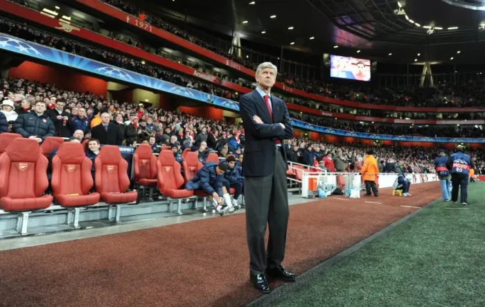 Framed Print : Arsenal manager Arsene Wenger. Arsenal 5: 0 FC Porto, UEFA Champions League First Knockout Round