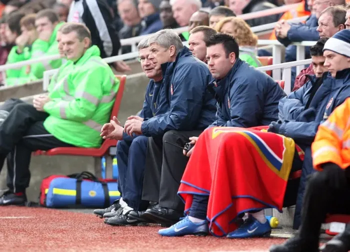 Framed Print : Arsenal manager Arsene Wenger and assistant Pat Rice during the match Framed Print : Arsenal manager Arsene Wenger and assistant Pat Rice during the match