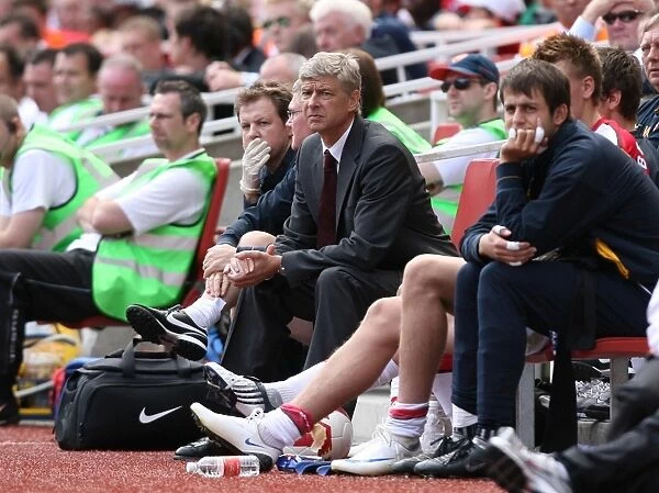 Arsenal manager Arsene Wenger on the bench during the match