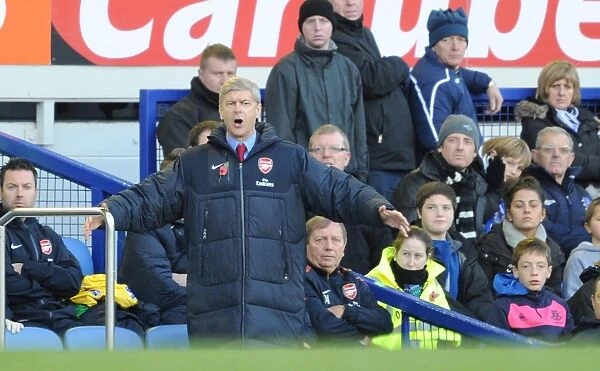 Arsenal manager Arsene Wenger. Everton 1: 2 Arsenal, Barclays Premier League