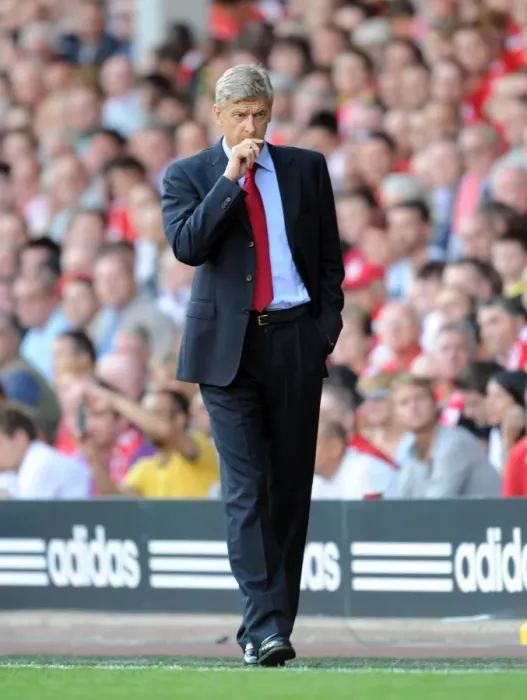 Framed Print : Arsenal manager Arsene Wenger. Liverpool 1: 1 Arsenal, Barclays Premier League