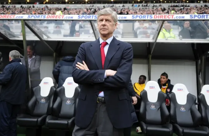 Framed Print : Arsenal manager Arsene Wenger. Newcastle United 4: 4 Arsenal, Barclays Premier League