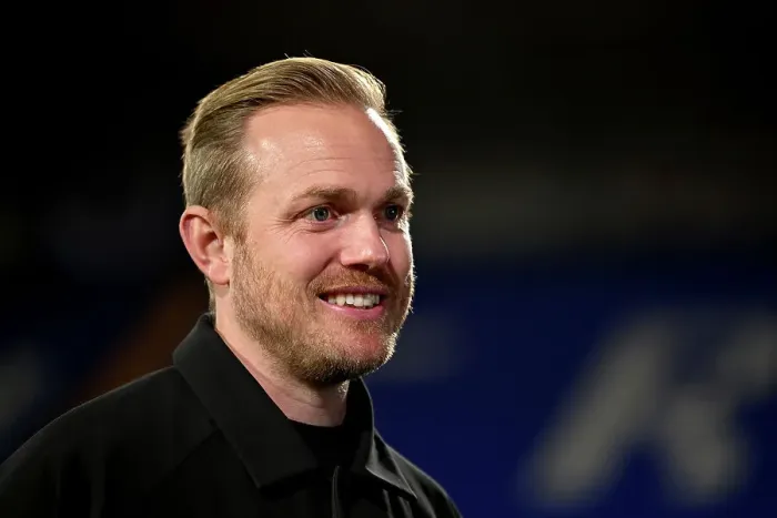 Framed Print : Arsenal Manager Jonas Eidevall Smiles After Liverpool vs Arsenal Women's Super League Match