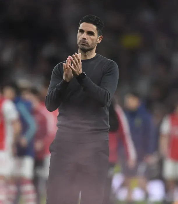 Framed Print : Arsenal Manager Mikel Arteta Applauding Fans After Tottenham-Arsenal Premier League Match, London 2022