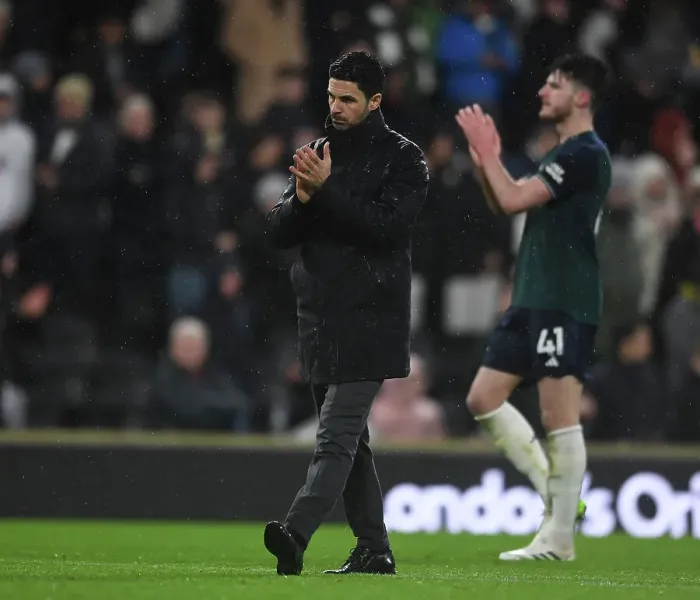 Framed Print : Arsenal Manager Mikel Arteta Celebrates with Fans after Arsenal's Victory over Fulham (December 2023) Framed Print : Arsenal Manager Mikel Arteta Celebrates with Fans after Arsenal's Victory over Fulham (December 2023)