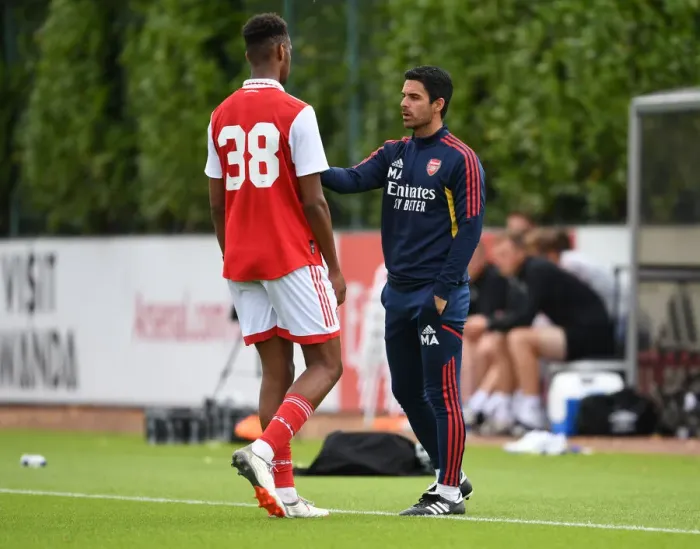 Framed Print : Arsenal Manager Mikel Arteta Leads Pre-Season Training: Arsenal vs Ipswich Town, 2022