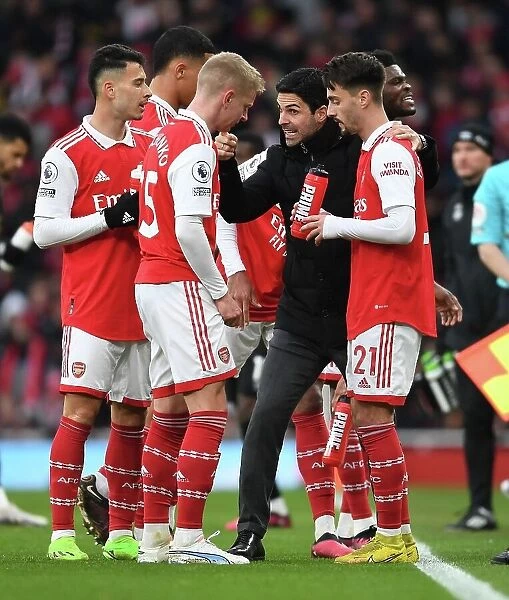 Arsenal Manager Mikel Arteta Rallies Team During Arsenal v AFC Bournemouth Premier League Match, 2022-23