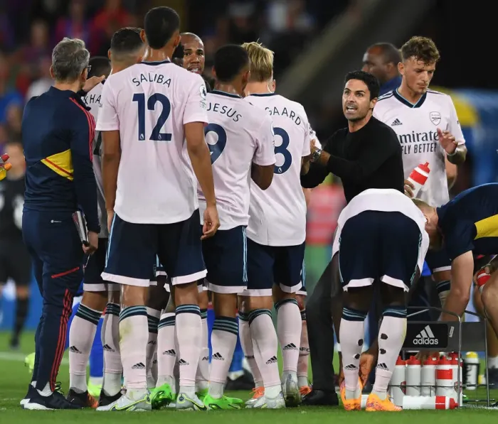 Framed Print : Arsenal Manager Mikel Arteta Rallies Team During Crystal Palace Match, 2022-23 Premier League Framed Print : Arsenal Manager Mikel Arteta Rallies Team During Crystal Palace Match, 2022-23 Premier League