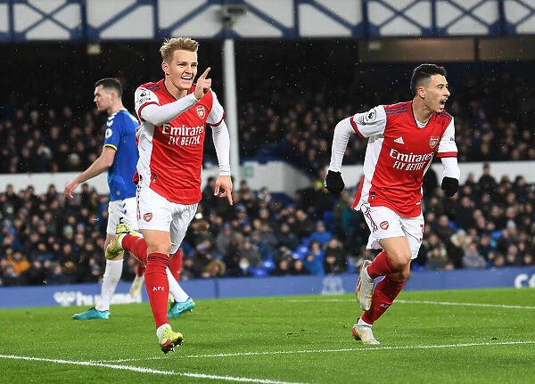 Arsenal: Martin Odegaard and Gabriel Martinelli's Thrilling Goal Celebration vs Everton (2020-21)