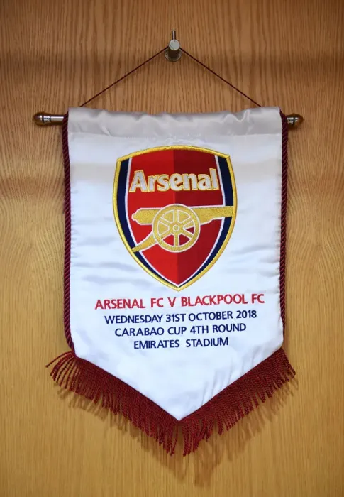 Framed Print : Arsenal Match Pennant: Arsenal vs. Blackpool, Carabao Cup 2018-19 Framed Print : Arsenal Match Pennant: Arsenal vs. Blackpool, Carabao Cup 2018-19