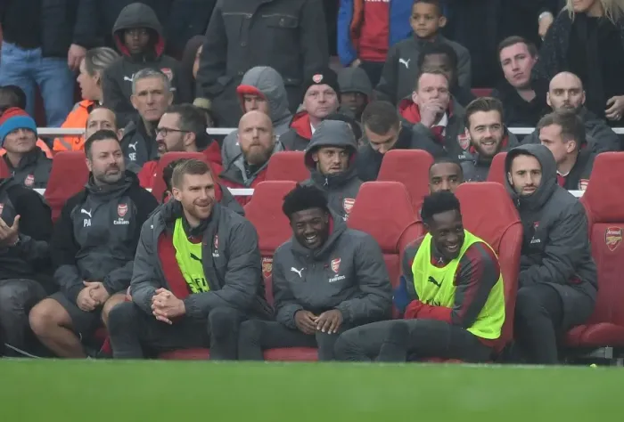 Framed Print : Arsenal: Mertesacker, Maitland-Niles, and Welbeck Share a Light-Hearted Moment Amidst Rivalry (Arsenal v Tottenham Hotspur, 2017-18) Framed Print : Arsenal: Mertesacker, Maitland-Niles, and Welbeck Share a Light-Hearted Moment Amidst Rivalry (Arsenal v Tottenham Hotspur, 2017-18)