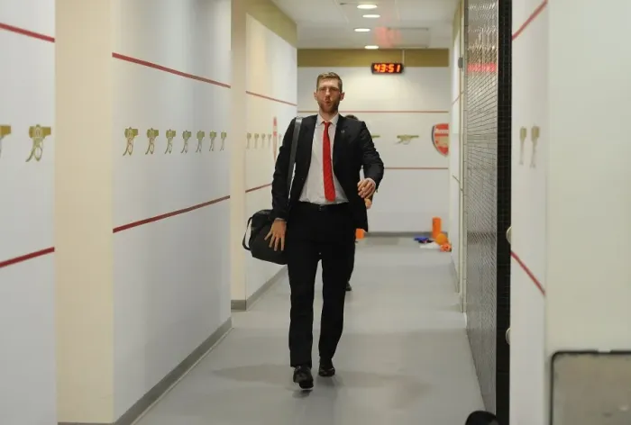 Framed Print : Arsenal: Per Mertesacker's Pre-Match Ritual (FA Cup Fifth Round vs Middlesbrough)