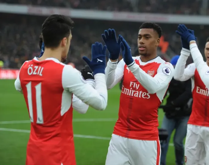 Framed Print : Arsenal: Mesut Ozil and Alex Iwobi Pre-Match Chat - Arsenal v Hull City, Premier League 2016-17 Framed Print : Arsenal: Mesut Ozil and Alex Iwobi Pre-Match Chat - Arsenal v Hull City, Premier League 2016-17