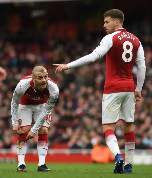 Framed Print : Arsenal Midfielders Jack Wilshere and Aaron Ramsey in Action against Stoke City, Premier League 2017-18 Framed Print : Arsenal Midfielders Jack Wilshere and Aaron Ramsey in Action against Stoke City, Premier League 2017-18