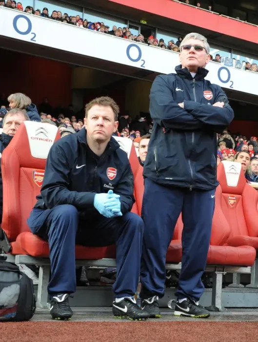 Framed Print : Arsenal: Pat Rice and Colin Lewin Celebrate FA Cup Victory over Huddersfield Town (2011)