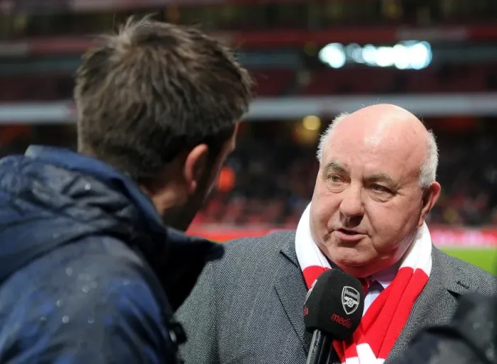 Framed Print : Former Arsenal player David Court is interviewed at half time. Arsenal 2: 0 Cardiff City