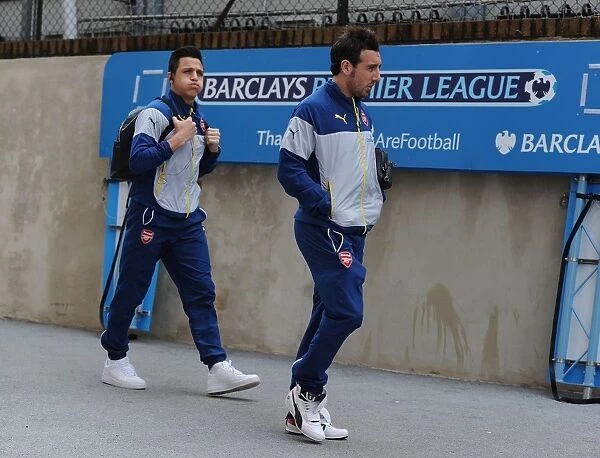 Arsenal Players Alexis Sanchez and Santi Cazorla Arrive at Selhurst Park Ahead of Crystal Palace vs Arsenal (2015)