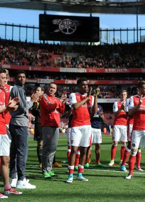 Framed Print : Arsenal Players Show Appreciation to Fans: Iwobi, Ospina, Reine-Adelaide