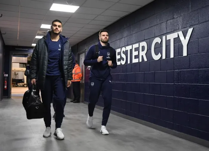 Framed Print : Arsenal Players Arrive at Etihad Stadium Ahead of Manchester City Showdown - Premier League 2018-19