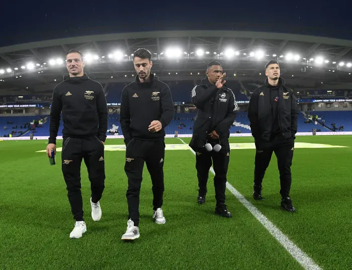 Framed Print : Arsenal Players Before Brighton & Hove Albion Premier League Clash (December 2022) Framed Print : Arsenal Players Before Brighton & Hove Albion Premier League Clash (December 2022)