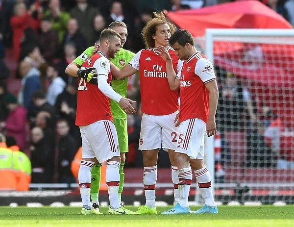 Arsenal Players Celebrate Victory Over AFC Bournemouth in 2019-20 Premier League