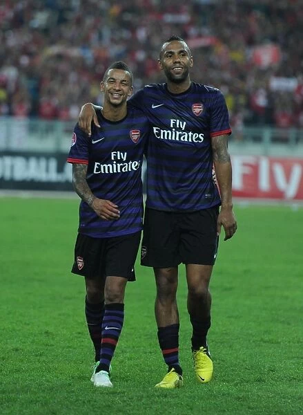 Arsenal Players Craig Eastmond and Kyle Bartley Post-Match, Malaysia XI vs Arsenal (2012)
