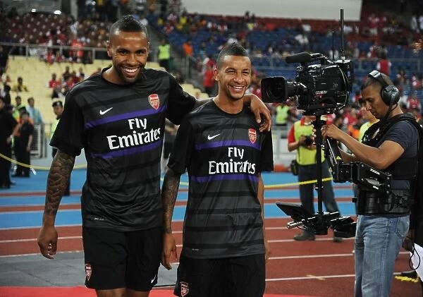 Arsenal Players Craig Eastmond and Kyle Bartley Before 2012-13 Malaysia XI Friendly