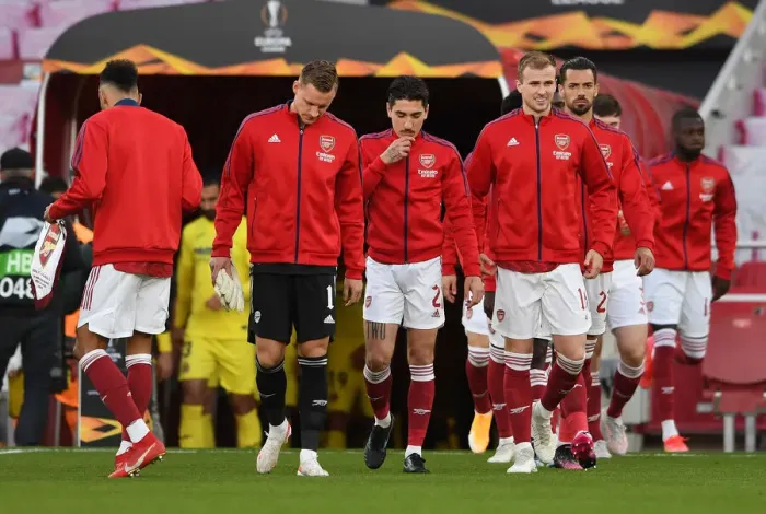 Framed Print : Arsenal Players Make Historic Europa League Semi-final Appearance at Empty Emirates Stadium Framed Print : Arsenal Players Make Historic Europa League Semi-final Appearance at Empty Emirates Stadium