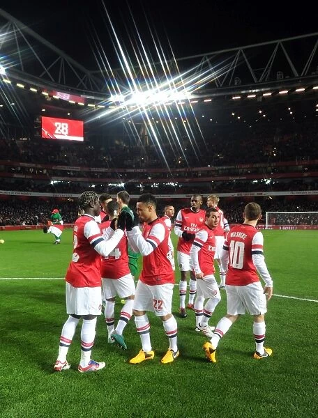 Arsenal players before the match. Arsenal 1: 0 Swansea City. FA Cup 3rd Round replay