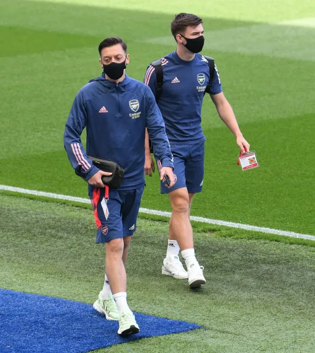 Framed Print : Arsenal Players Mesut Ozil and Kieran Tierney Arrive at Brighton & Hove Albion Stadium (2020) Framed Print : Arsenal Players Mesut Ozil and Kieran Tierney Arrive at Brighton & Hove Albion Stadium (2020)