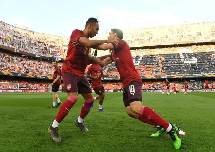 Framed Print : Arsenal Players Pierre-Emerick Aubameyang and Nacho Monreal Prepare for UEFA Europa League Semi-Final Showdown against Valencia Framed Print : Arsenal Players Pierre-Emerick Aubameyang and Nacho Monreal Prepare for UEFA Europa League Semi-Final Showdown against Valencia