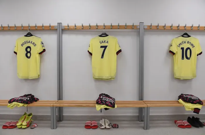 Framed Print : Arsenal Players Prepare in Changing Room Before Brighton Match, 2021-22 Premier League Framed Print : Arsenal Players Prepare in Changing Room Before Brighton Match, 2021-22 Premier League