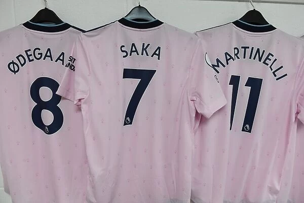 Arsenal Players Shirts in Arsenal Changing Room Before AFC Bournemouth Match (2022-23)