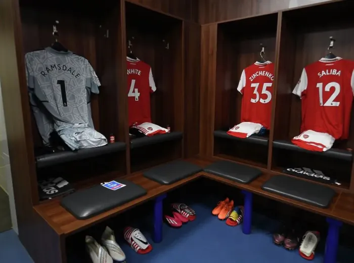 Framed Print : Arsenal Players Shirts in Leicester City Changing Room Ahead of Premier League Clash Framed Print : Arsenal Players Shirts in Leicester City Changing Room Ahead of Premier League Clash