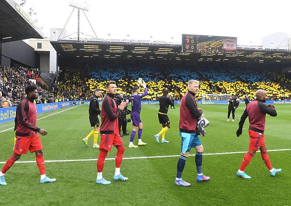 Arsenal Players Walk Out Before Watford vs Arsenal Premier League Match, 2022