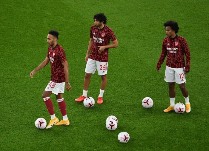 Framed Print : Arsenal Players Warm Up Ahead of Arsenal v Aston Villa Premier League Clash, Emirates Stadium Framed Print : Arsenal Players Warm Up Ahead of Arsenal v Aston Villa Premier League Clash, Emirates Stadium