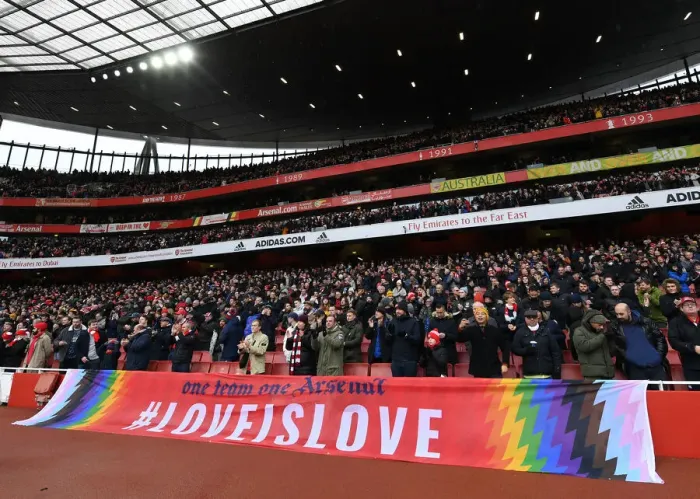 Framed Print : Arsenal Pride: Gay Gooners Unite at Emirates Stadium (2021-22)