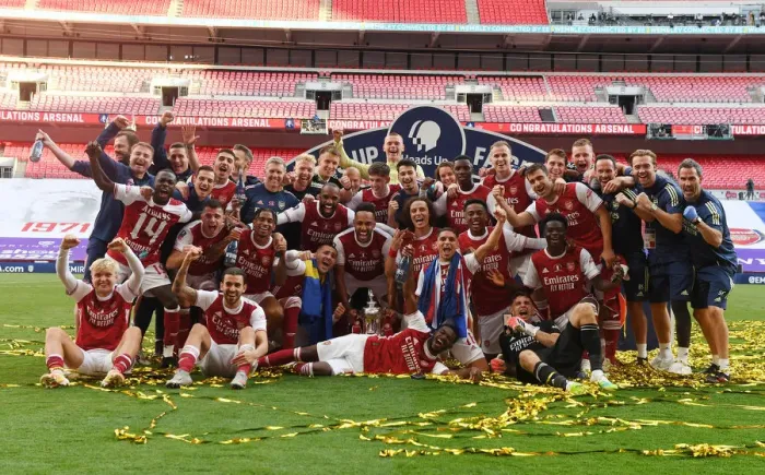 Framed Print : Arsenal Reclaim FA Cup Title in Empty Wembley: Arsenal vs. Chelsea (2020 FA Cup Final)