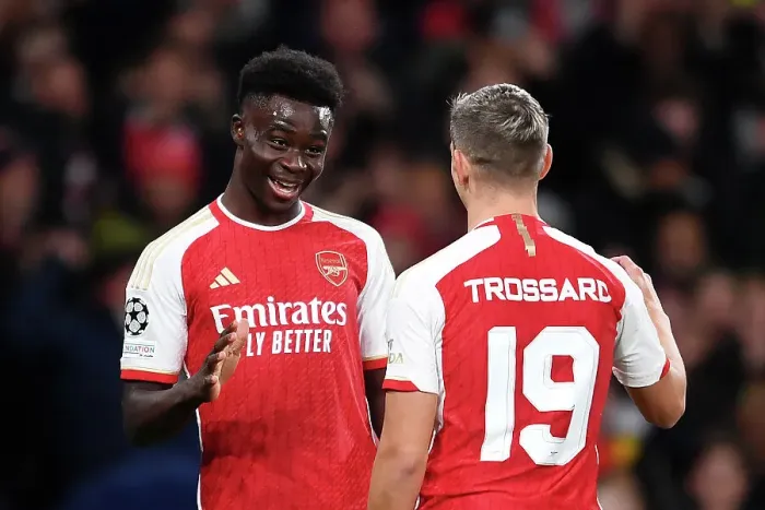 Framed Print : Arsenal Rejoice: Trossard Scores First Goal in 2023-24 Champions League Victory