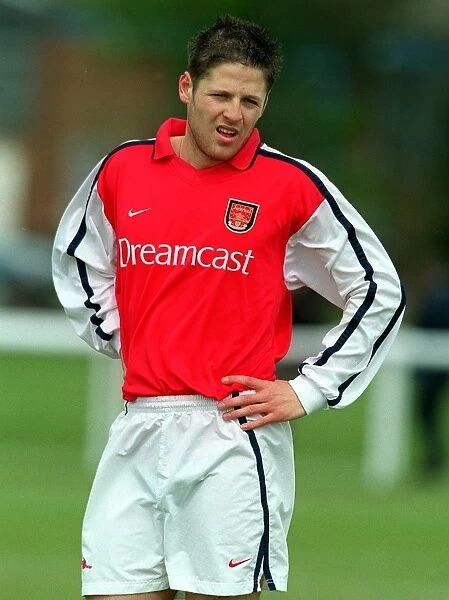 Arsenal Reserves vs Wimbledon Reserves: Graham Barrett in Action at Arsenal Training Ground, Shenley, 25th April 2001