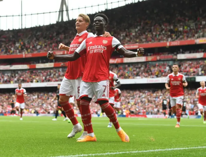 Framed Print : Arsenal: Saka and Odegaard Celebrate First Goals in Emirates Cup Victory Framed Print : Arsenal: Saka and Odegaard Celebrate First Goals in Emirates Cup Victory