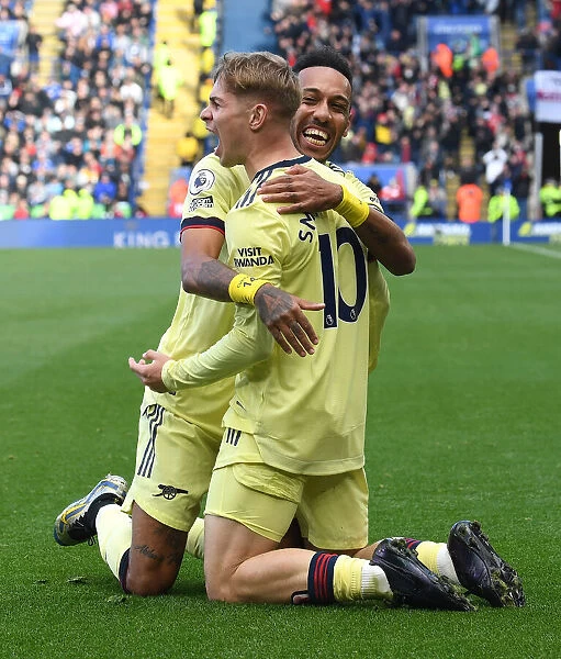Arsenal: Smith Rowe and Aubameyang's Celebration of Double Goals vs Leicester City (2021-22)
