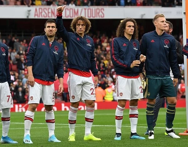 Arsenal Squad Gathers Before Arsenal v Aston Villa, Premier League 2019-20