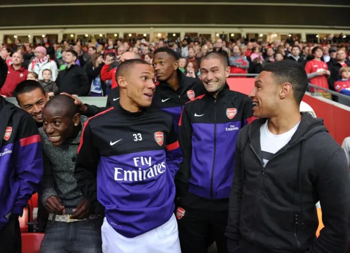 Framed Print : Arsenal Squad Training at Southampton's St. Mary's Stadium (2012-13 Pre-Season)