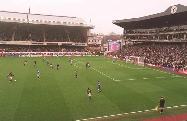Arsenal Stadium during the match, photographed from the TV Gantry