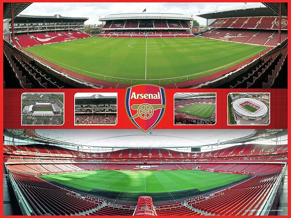 Arsenal Stadiums Panoramic Montage Framed Print