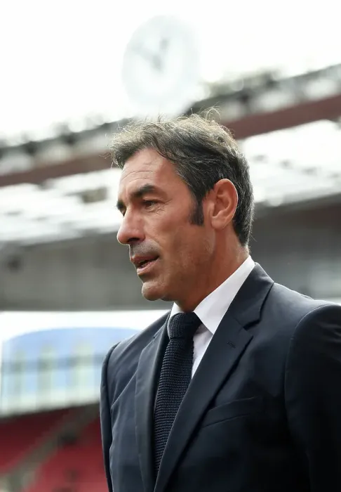 Framed Print : Former Arsenal Star Robert Pires Watches on as Arsenal Takes on Tottenham in the Premier League