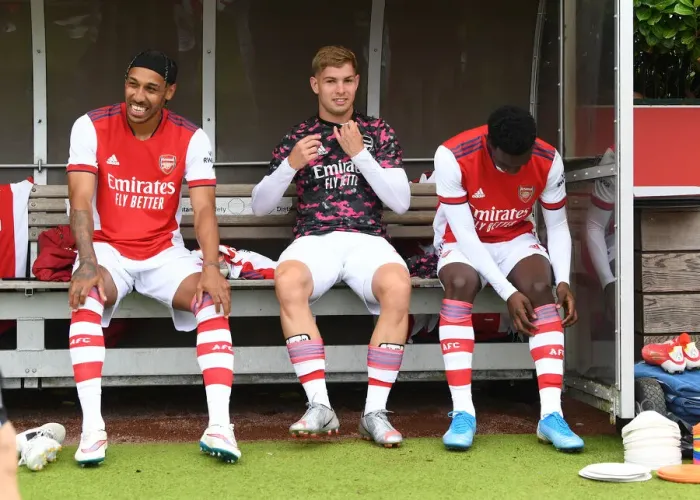 Framed Print : Arsenal Stars Aubameyang, Smith Rowe, and Nketiah Pre-Season Training: Arsenal v Millwall, 2021 Framed Print : Arsenal Stars Aubameyang, Smith Rowe, and Nketiah Pre-Season Training: Arsenal v Millwall, 2021