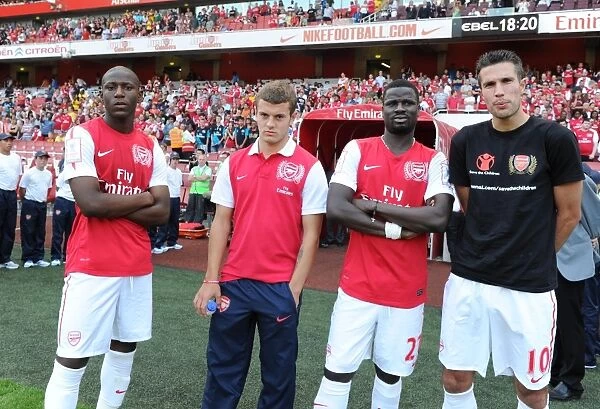 Arsenal Stars: Benik Afobe, Jack Wilshere, Emmanuel Eboue, and Robin van Persie during Arsenal v New York Red Bulls at Emirates Stadium (2011-12)